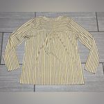 Michael Kors Zip Front Bone/Gold Long Sleeve Chain Logo Top Size Large Gold Photo 3