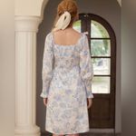 SIMPLE RETRO MILA ELEGANT SQUARE NECK CONTRAST PRINT DRESS SIZE S Photo 3