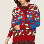 CAROLINA K sabina cardigan sweater in paisley blue sz M Red Size M Photo 0