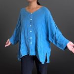 Blue silk blouse with koi fish Photo 3