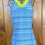 Lululemon Fitted Blue and Green Tank Top with V-Neck Athletica Photo 0