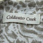 Coldwater Creek Jacquard Animal Print Blazer Womens PL Beige Open Front Ruched Photo 3