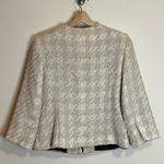 Smythe Cream Tweed Houndstooth Blazer Tan Size 10 Photo 2