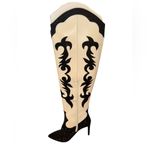 INC International Concepts Black and Cream Heeled Boots Size 9.5 Photo 2