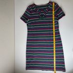 Talbots  Striped Knit Shift‎ Dress Large Bow Colorful Preppy Cotton Retro Office Photo 10