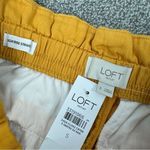 Loft High Rise Paper Bag Straight Leg Crop Pants Yellow Small Elastic Baggy Photo 8