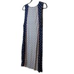 Ellen Tracy Dress Floral Boho Hippie Sleeveless Midi Shift Sz L Trendy Navy # Photo 3