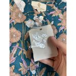 Perry Walker Collective Shirt Womens 1/Small Blue Blouse top Floral Button READ! Photo 5