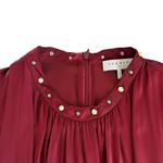 Sandro Conique Merlot Burgundy Embellished Neckline Midi Dress Women’s EU 36 Photo 5