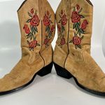 Vintage American West Trading Co. Brown Suede Rose Embroidered Cowgirl Boots 8 Photo 6