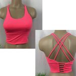 Savvi Hot Pink Strappy Back Cropped Athletic Sport Bra Top New S Photo 1