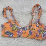 Aerie  Womens Bikini‎ Top XL Orange Floral Square Neck Pullover Swimwear NWT Photo 0