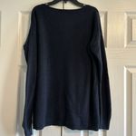 Quotation Women’s Navy Blue with Silver Stars Cashmere Crewneck Sweater Size M Photo 5