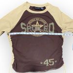 No Boundaries Y2K Spoiled Brown Tan Ruched Side Top Juniors Sz L 11/13 Vintage 2000s Photo 6