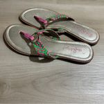 Lilly Pulitzer  Mckim Pink And Green Braided Thong Sandals Size‎ 8 Photo 3