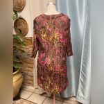 Athleta  Pink and Brown Paisley silkblend Long Sleeve Dress Photo 2