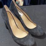 Ann Taylor  MADE IN ITALY NAVY LEATHER SUEDE SHOES Approx 4” Heel. CLEAN Photo 6
