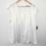 Kasper  White V-Neck Keyhole Blouse Women Size XS Photo 1