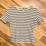 ZARA  Trafaluc Short Sleeve Striped Shirt Size Med Photo 0