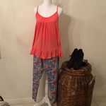 No Boundaries  szXXL Flower leggings yoga pant Blue yellow orange lavender white Photo 1