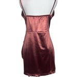 Windsor  Brown Satin Sheen Mini Dress L Sleeveless Ruched Sexy Party Clubwear Y2K Photo 3