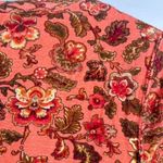 Sundance  Women's Floral Waffle Knit Henley Neck Thermal Top Orange Medium‎ Photo 6