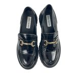 Steve Madden  Lando Black Leather Slip On Toe Chunky Platform Loafers Shoes 8M Photo 1