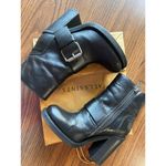 Allsaints Black Moto Shearling Fur Lined Boots Block Heels Chunky size 36 (US6) Photo 9