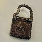 Danscraft silver tone purple flower brooch purse Photo 1