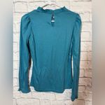 Boden Teal Long Sleeve Ruffle Top NWT, sz 2 Blue Photo 3