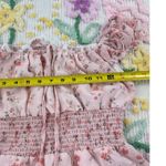 SheIn  Floral Tiered Midi Dress Off Shoulder Smocked Waist Short Sleeve Pink M Photo 1