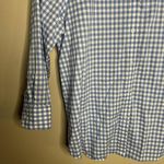 CHAPS  No Iron Ladies Large Blue And White Checkered Plaid Button Down Photo 4
