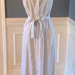 Max Studio Sophie Max Dress Maxi Women M  New Tan White Pinstripe Summer Photo 10