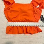 Who's That Girl XL ruffle open tie back peplum square neck top TS 1928 Orange Photo 4