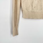 Madewell  Womens Beige‎ Merino Wool Long Sleeve Cable-knit Sweater Small Photo 8