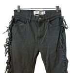 IRO  Grey Straight Leg High Rise Fringe Raw Hem Size 28 Jeans. Photo 3