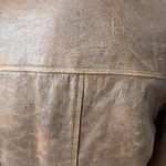 Sundance Vintage  Leather Trench Coat Jacket Lined Double Breasted Size Medium Photo 7