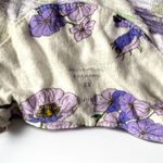 Anthropologie White Purple Floral Balloon Sleeve Crop Top XS Photo 3