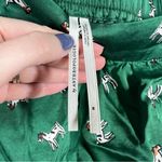 Anthropologie Green Satin Dog Print Pajama Set Photo 7