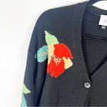 CAbi Coming Up Roses Black V-Neck Drop Shoulder Button Cardigan 4465 Size Small Photo 7