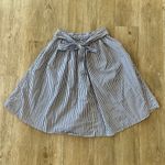 See You Monday Womens  Blue/White Stripe Midi Skirt - L Photo 3