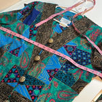 Vintage blazer womens size 10 unique colorful detailed blazer lady carol of ny Blue Photo 8