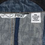 Denim Jacket with Ruffle Trim Blue Size XXL Photo 1