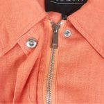 Eloquii Coral Orange Zip Front Cropped Bomber Jacket Linen Blend Plus Size 16 Photo 3