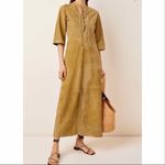 Dorothee Schumacher Velour Softness Leather Maxi Dress Size Small Green Photo 14