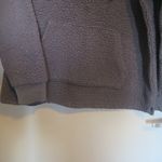 PINK - Victoria's Secret  fleece hoodie quarter zip sweater in gray, black and silver size small. Photo 3