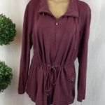 St. John  Burgundy Red Zip Long Sleeve Athleisure Sport Jacket L Photo 1