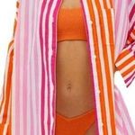 Beach Riot Alexa Sunset Stripes Collared Blouse Swim Cover Photo 0