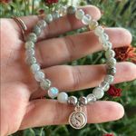 Handmade Labradorite + Hematite Beaded Bracelet with Yin Yang ☯️ Silver Charm * Photo 2