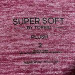 Torrid  Plus 2 2X Sweatshirt Super Soft Plush V-Neck Lace Pieced Sleeve Raglan Photo 4